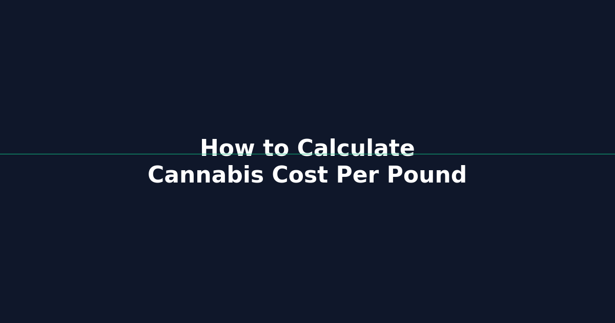 How to Calculate Cannabis Cost Per Pound
