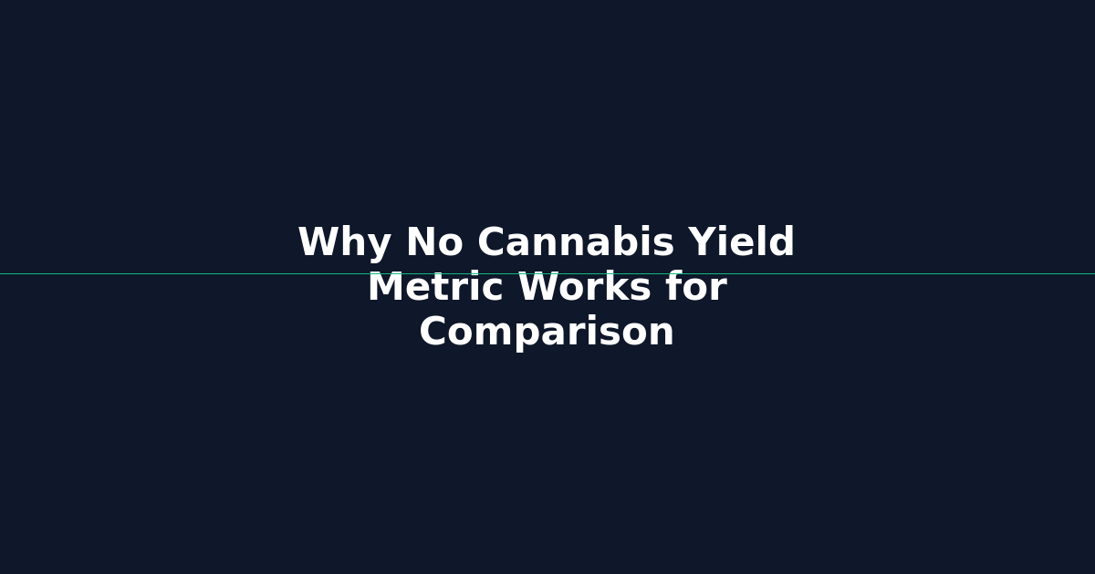 Why No Cannabis Yield Metric Works for Comparison