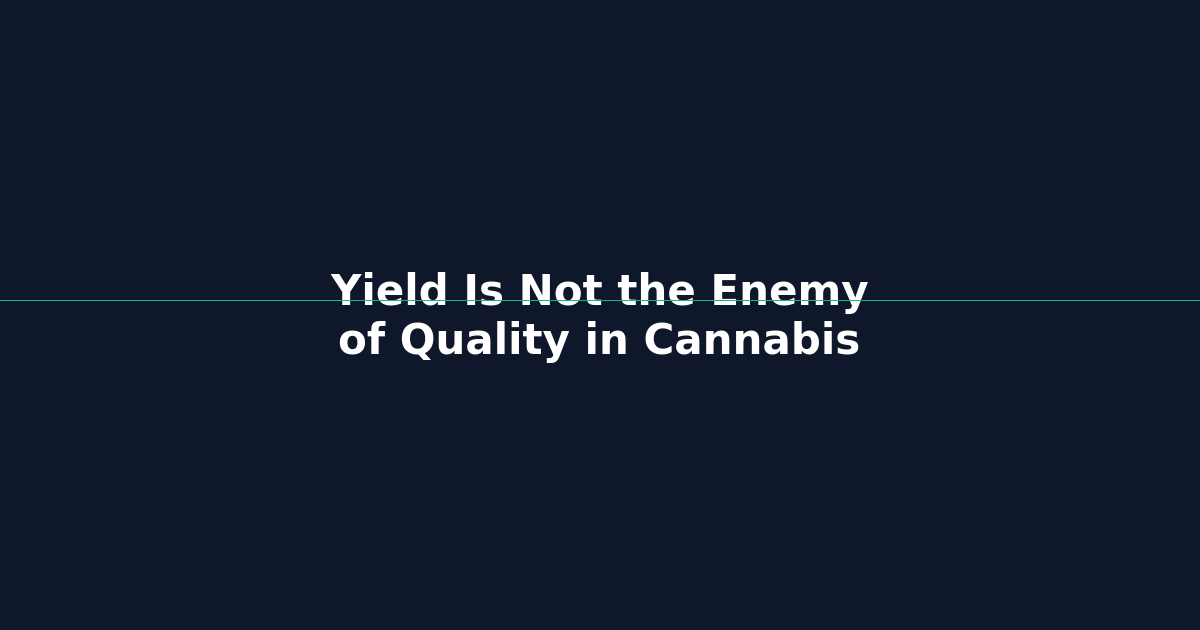 Yield Is Not the Enemy of Quality in Cannabis