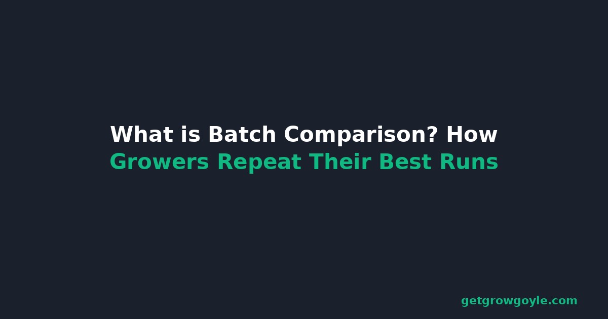 What is Batch Comparison? How Growers Repeat Their Best Runs