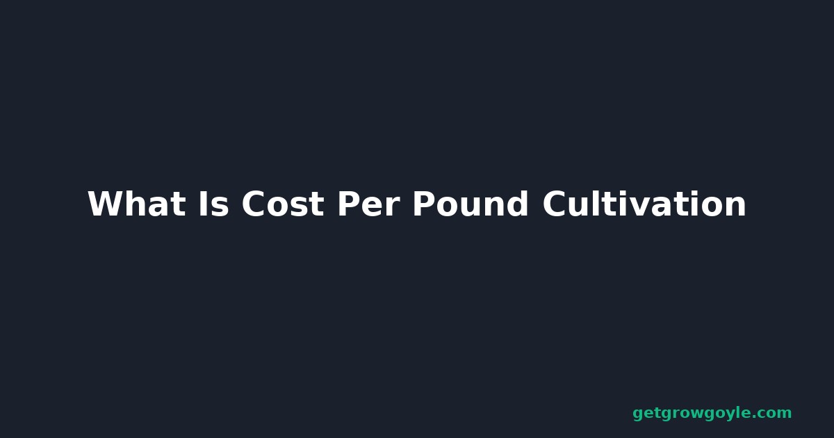 What Is Cost Per Pound Cultivation
