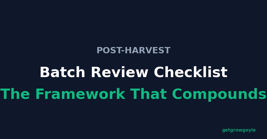 Post-Harvest Batch Review Checklist