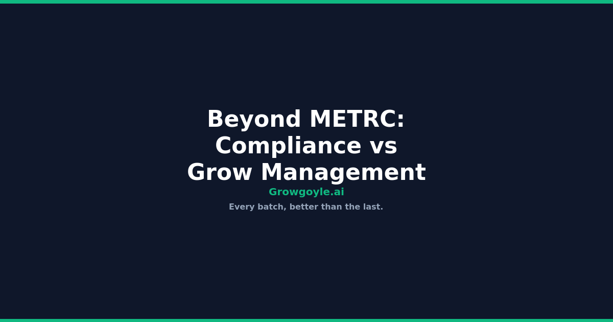 Beyond METRC: Why Compliance Software Isn’t Grow Management