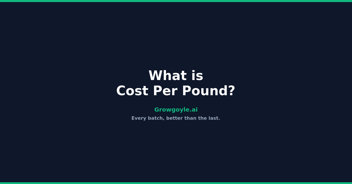 What Is Cost Per Pound Cultivation