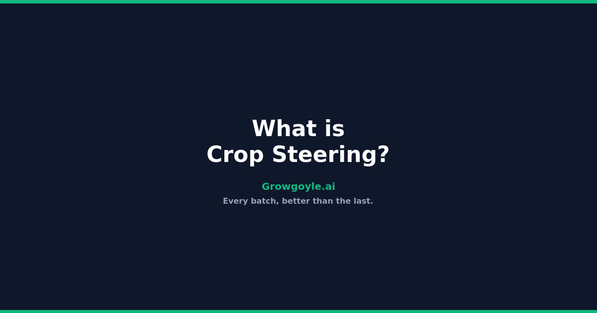 What Is Crop Steering Commercial Cultivation