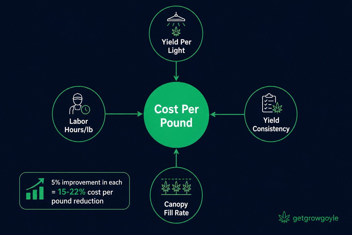 How the 5 cannabis grow room optimization KPIs compound together