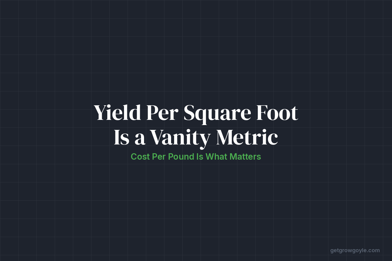 Why Yield Per Square Foot Is a Vanity Metric (Cost Per Pound Is What Matters)